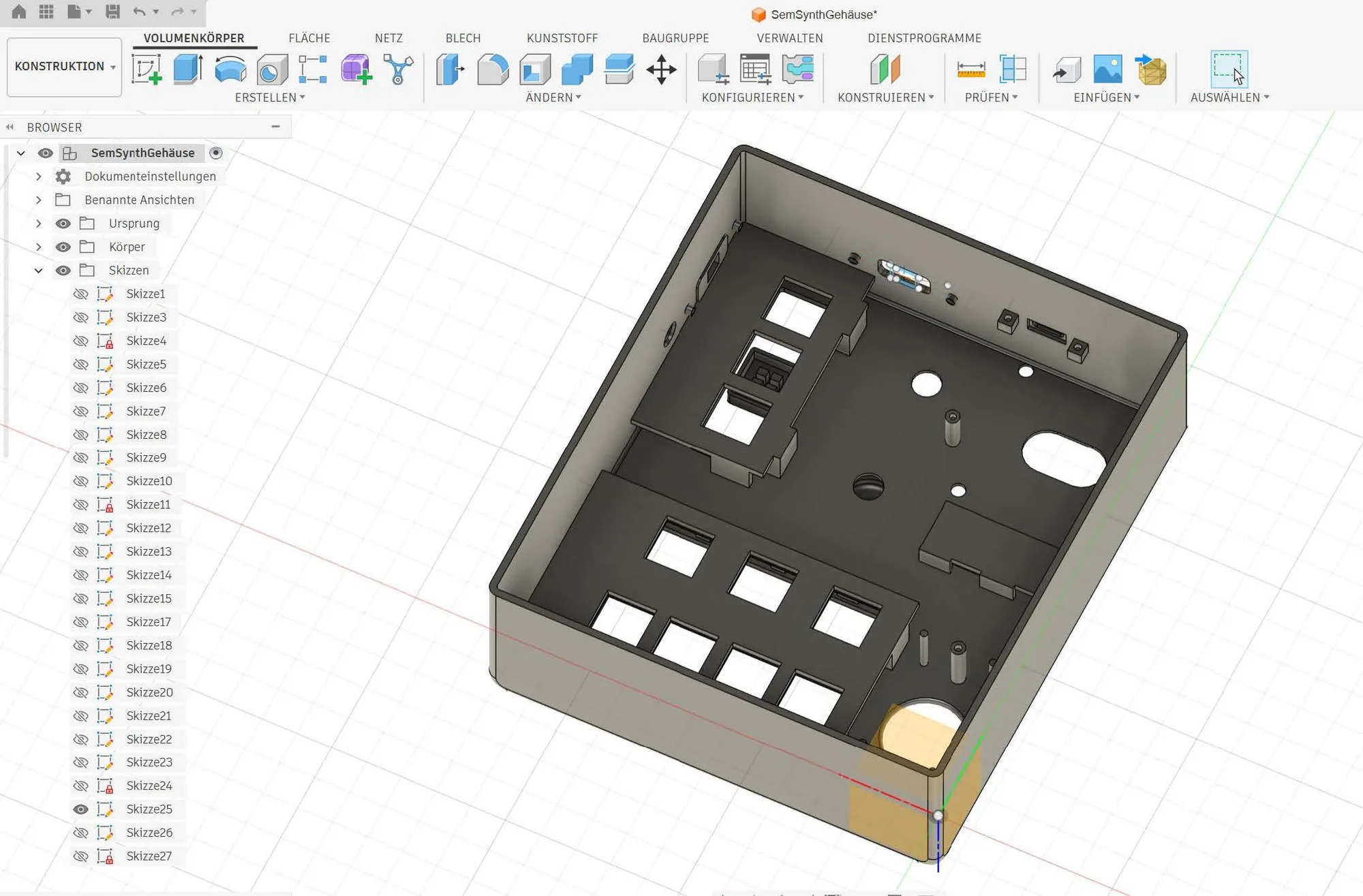 Audio Dingo Synth enclosure CAD model