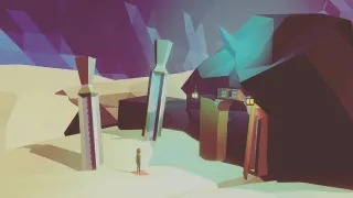 Ein früher Screenshot aus einem Prototyp der nicht weiterverfolgt wurde, Low poly Modelle in Blender modelliert, Screenshot aus Unity.